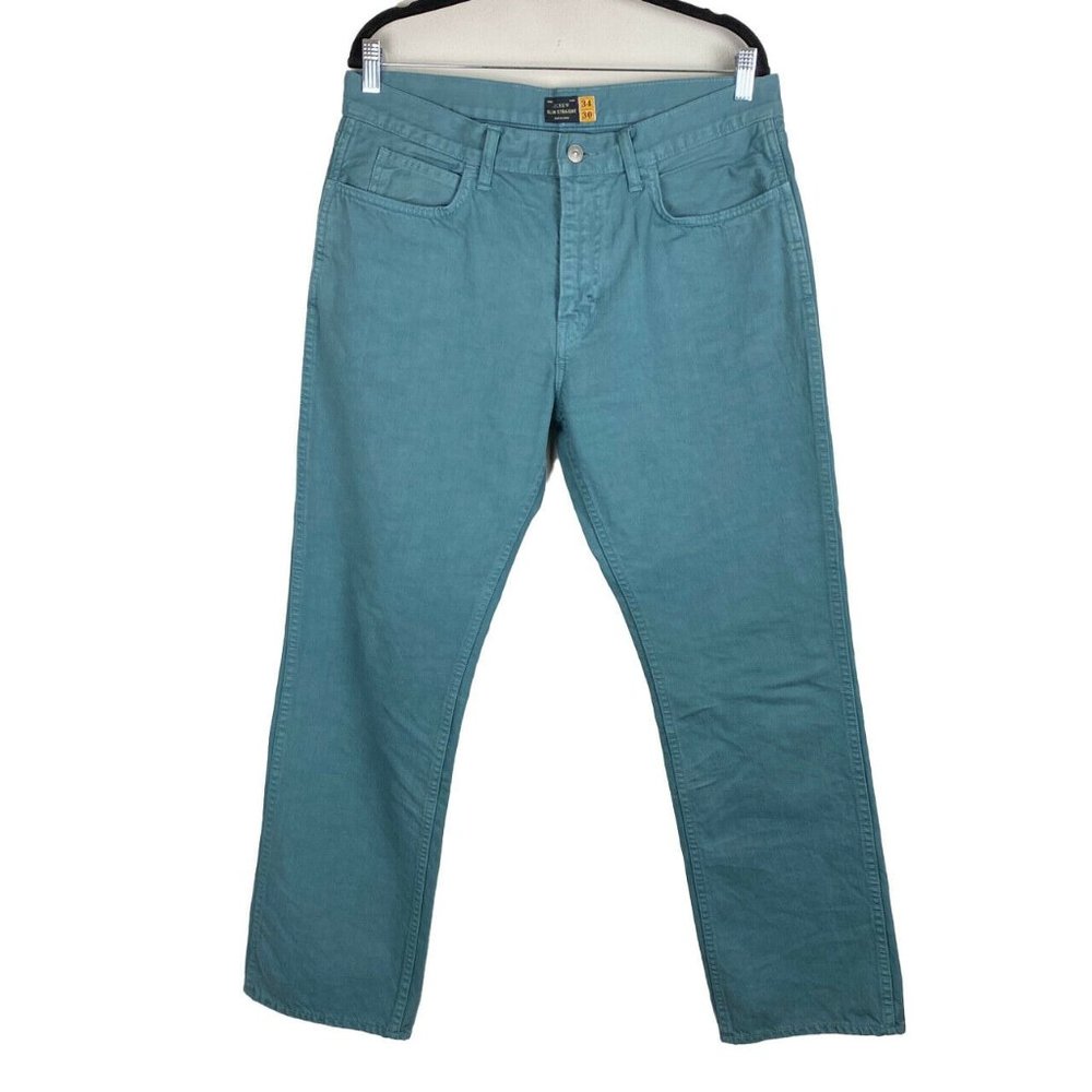 J. Crew Mens Size 34x30 Slim Straight Leg Denim Light Blue Jeans